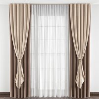 Двоярусні штори з краватками у виглялі подвійного дзвіночка